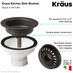 KRAUS Quarza 25" Dual Mount Single Bowl Granite Kitchen Sink in Brown