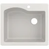 KRAUS Quarza 25" Dual Mount Single Bowl Granite Kitchen Sink in White