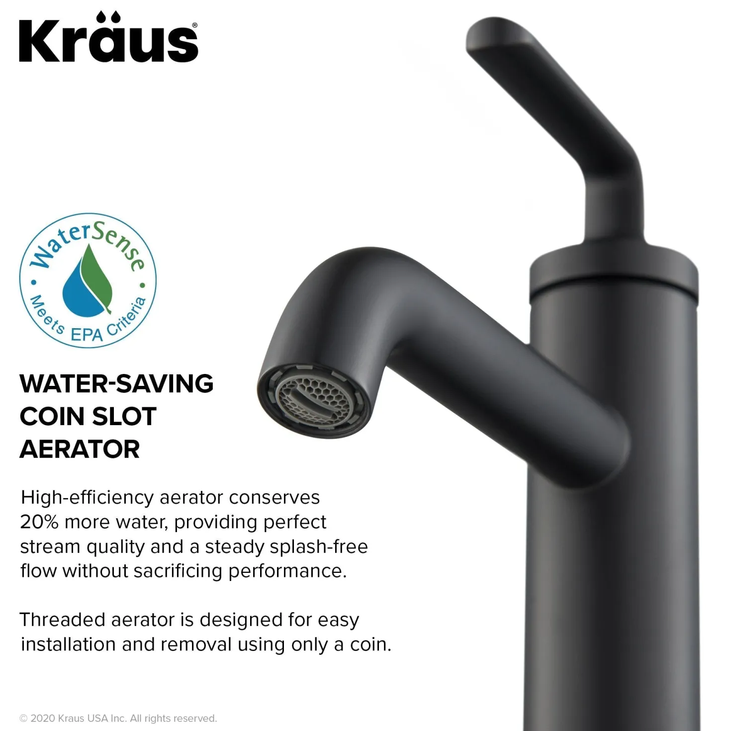 KRAUS Ramus Single Handle Bathroom Sink Faucet with Lift Rod Drain in Matte Black