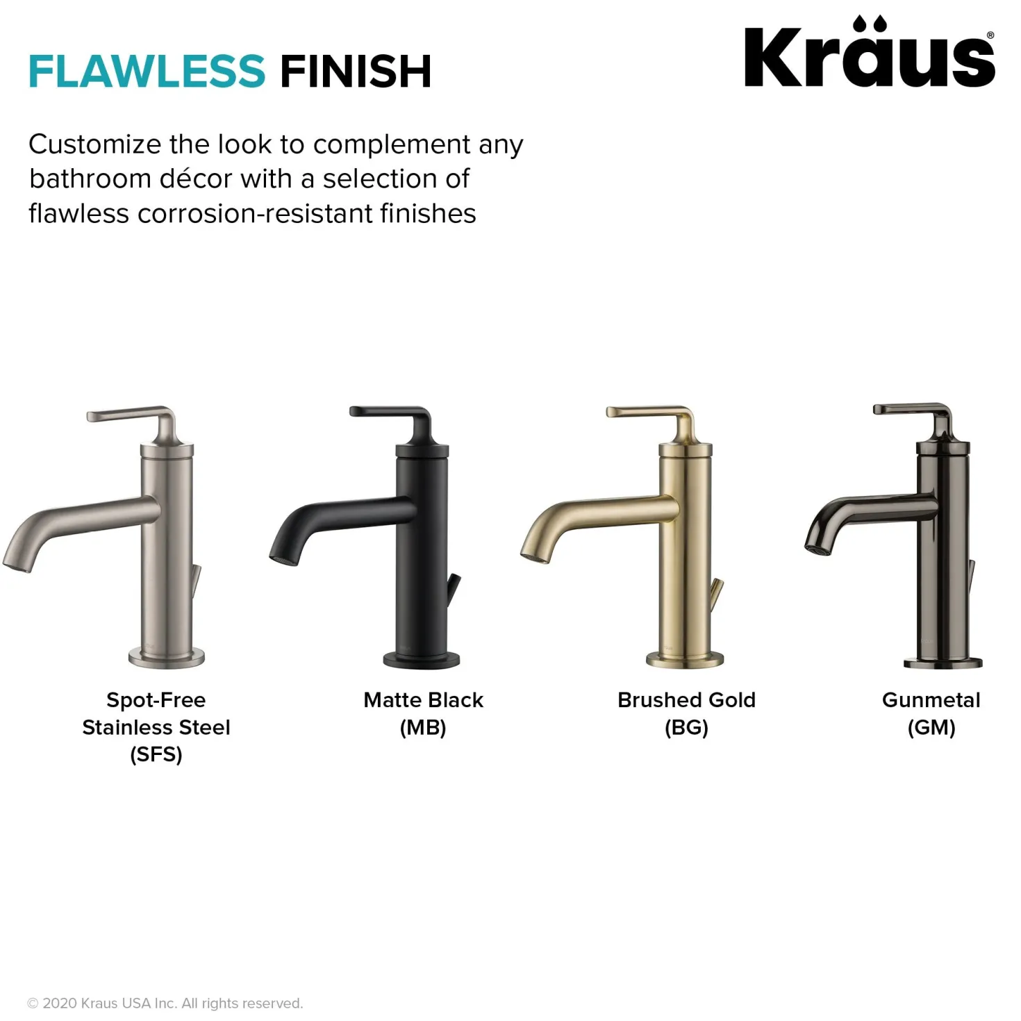 KRAUS Ramus Single Handle 2-Pack Bathroom Sink Faucet with Lift Rod Drain in Brushed Gold