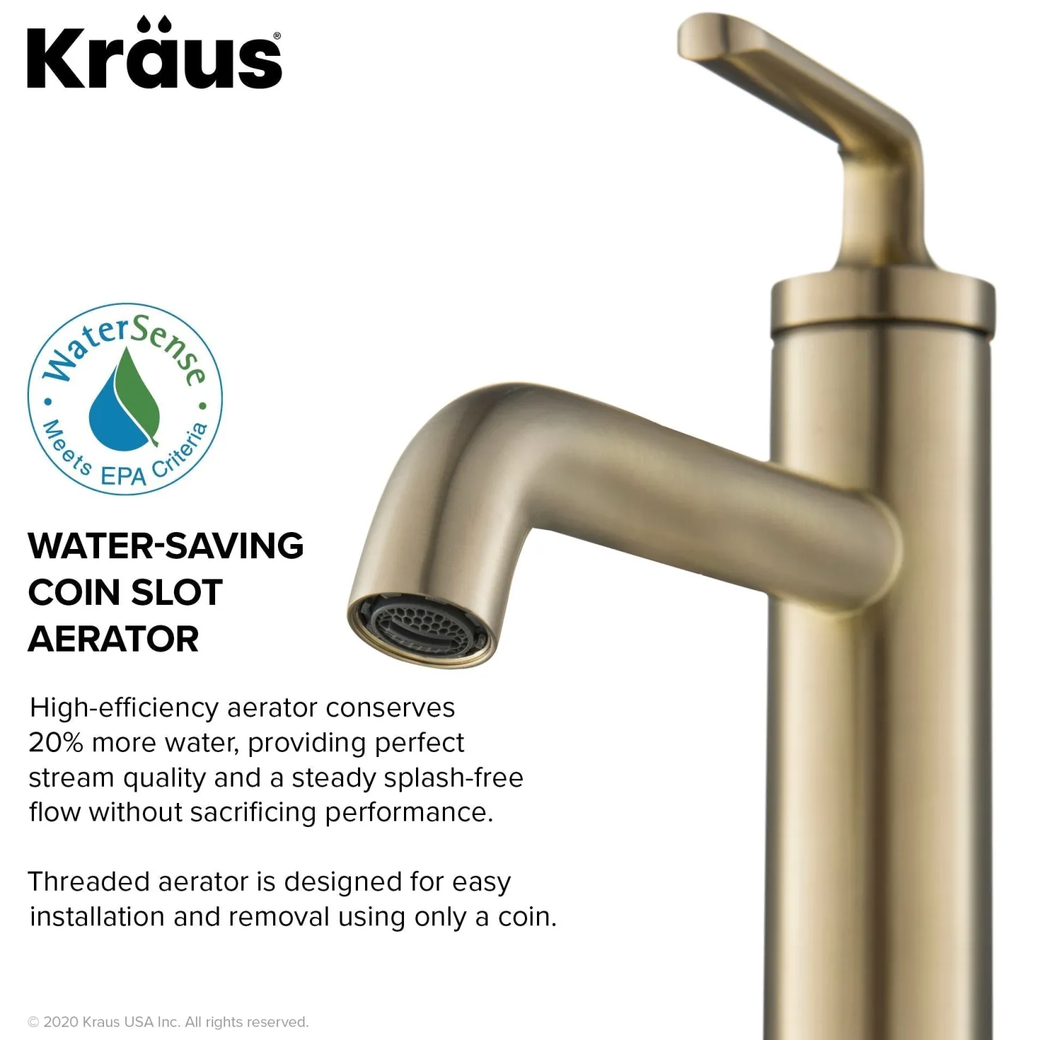 KRAUS Ramus Single Handle 2-Pack Bathroom Sink Faucet with Lift Rod Drain in Brushed Gold