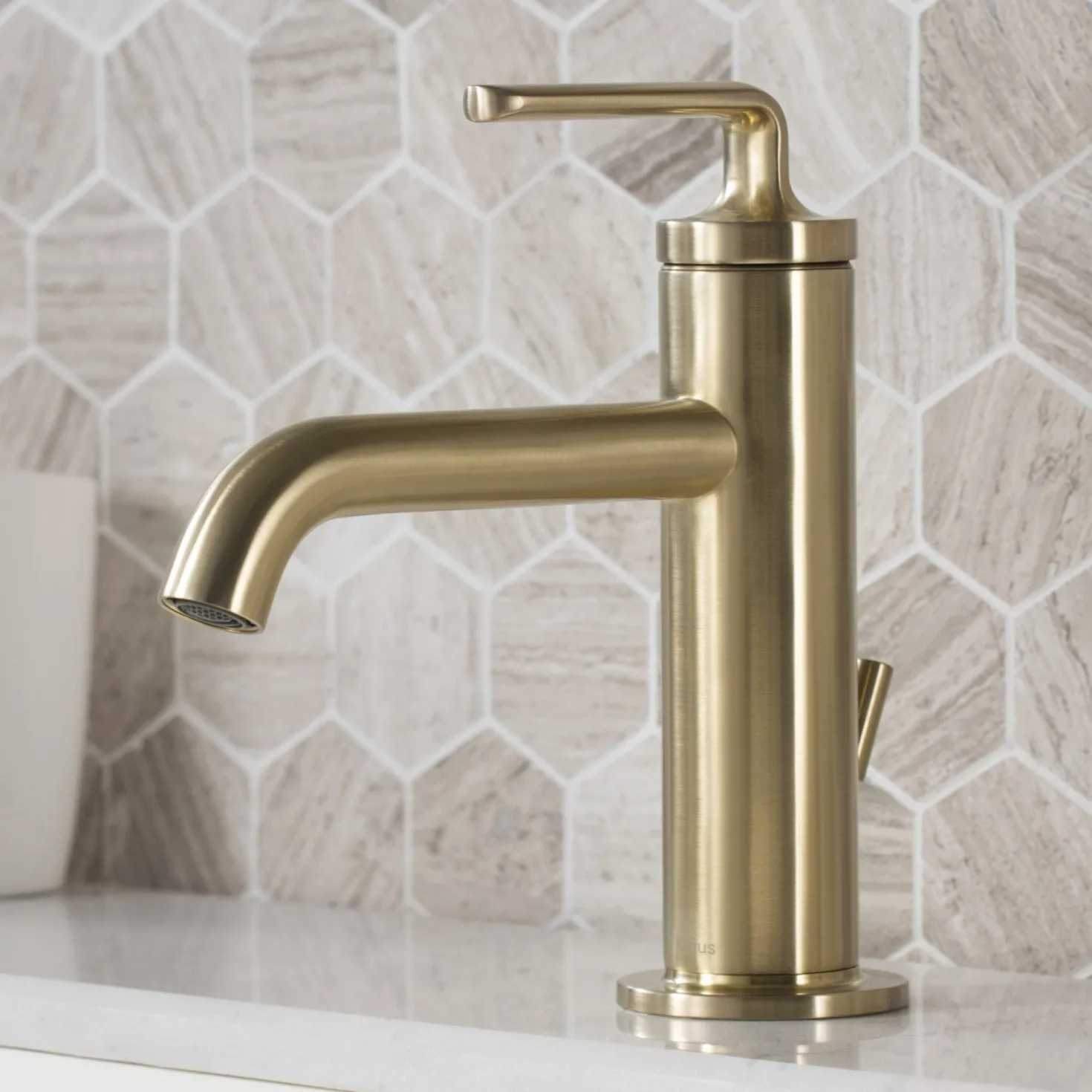 KRAUS Ramus Single Handle 2-Pack Bathroom Sink Faucet with Lift Rod Drain in Brushed Gold