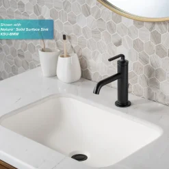 KRAUS Ramus Single Handle 2-Pack Bathroom Sink Faucet with Lift Rod Drain in Matte Black
