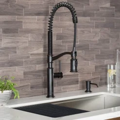 KRAUS Sellette Commercial Style Pull-Down Kitchen Faucet in Oil Rubbed Bronze