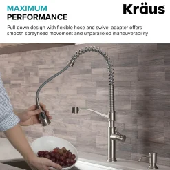 KRAUS Sellette Commercial Style Pull-Down Kitchen Faucet in Oil Rubbed Bronze