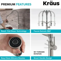 KRAUS Sellette Commercial Style Pull-Down Kitchen Faucet in Oil Rubbed Bronze