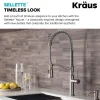 KRAUS Sellette Commercial Style Pull-Down Kitchen Faucet with Deck Plate and Soap Dispenser in Spot Free Stainless Steel