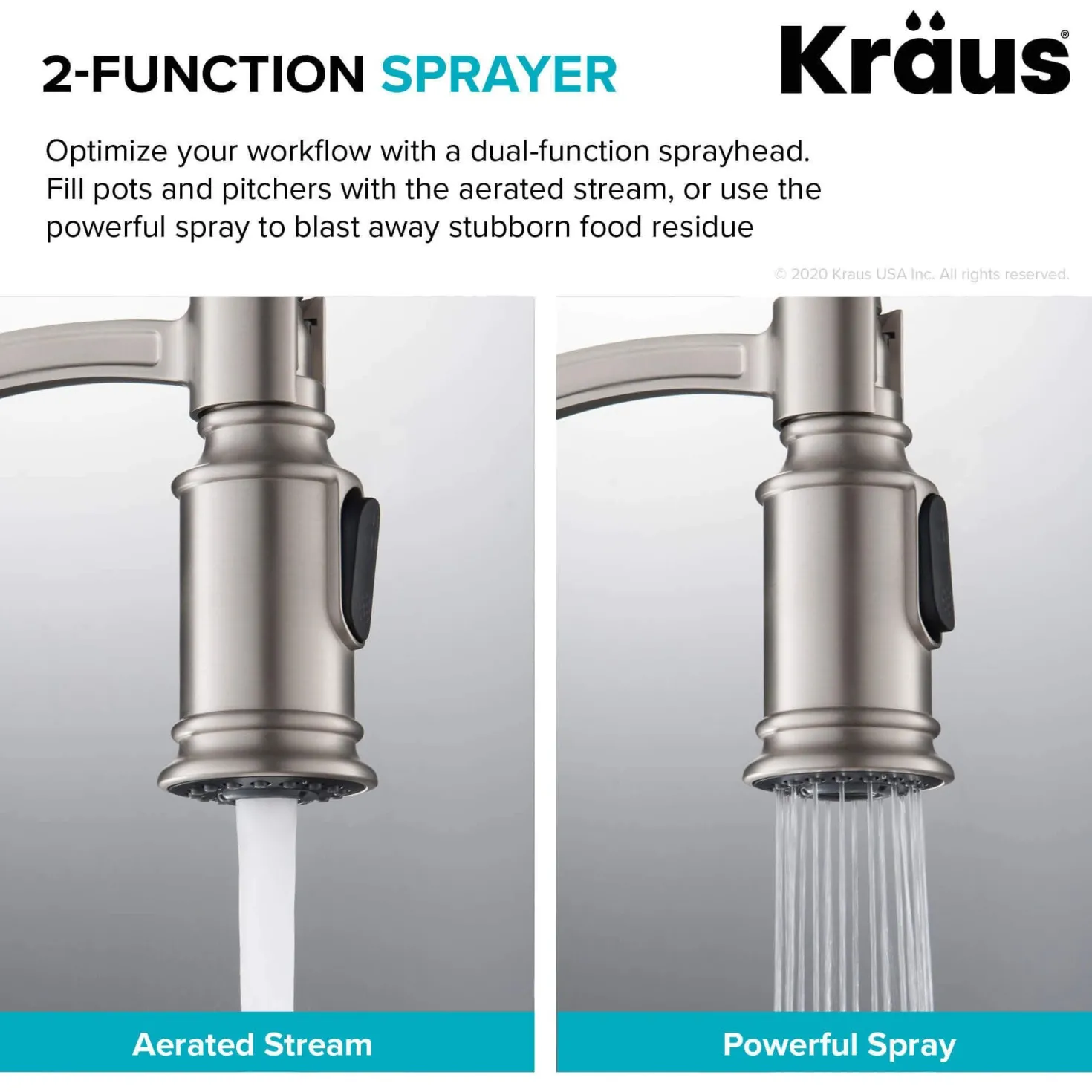 KRAUS Sellette Commercial Style Pull-Down Kitchen Faucet with Deck Plate and Soap Dispenser in Spot Free Stainless Steel