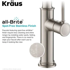 KRAUS Sellette Commercial Style Pull-Down Kitchen Faucet with Deck Plate and Soap Dispenser in Spot Free Stainless Steel