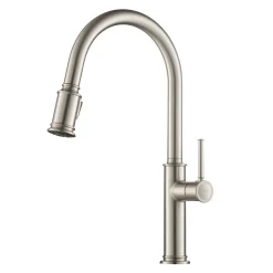 KRAUS Sellette Single Handle Pull Down Kitchen Faucet with Dual Function Sprayhead in Spot Free all-Brite Stainless Steel