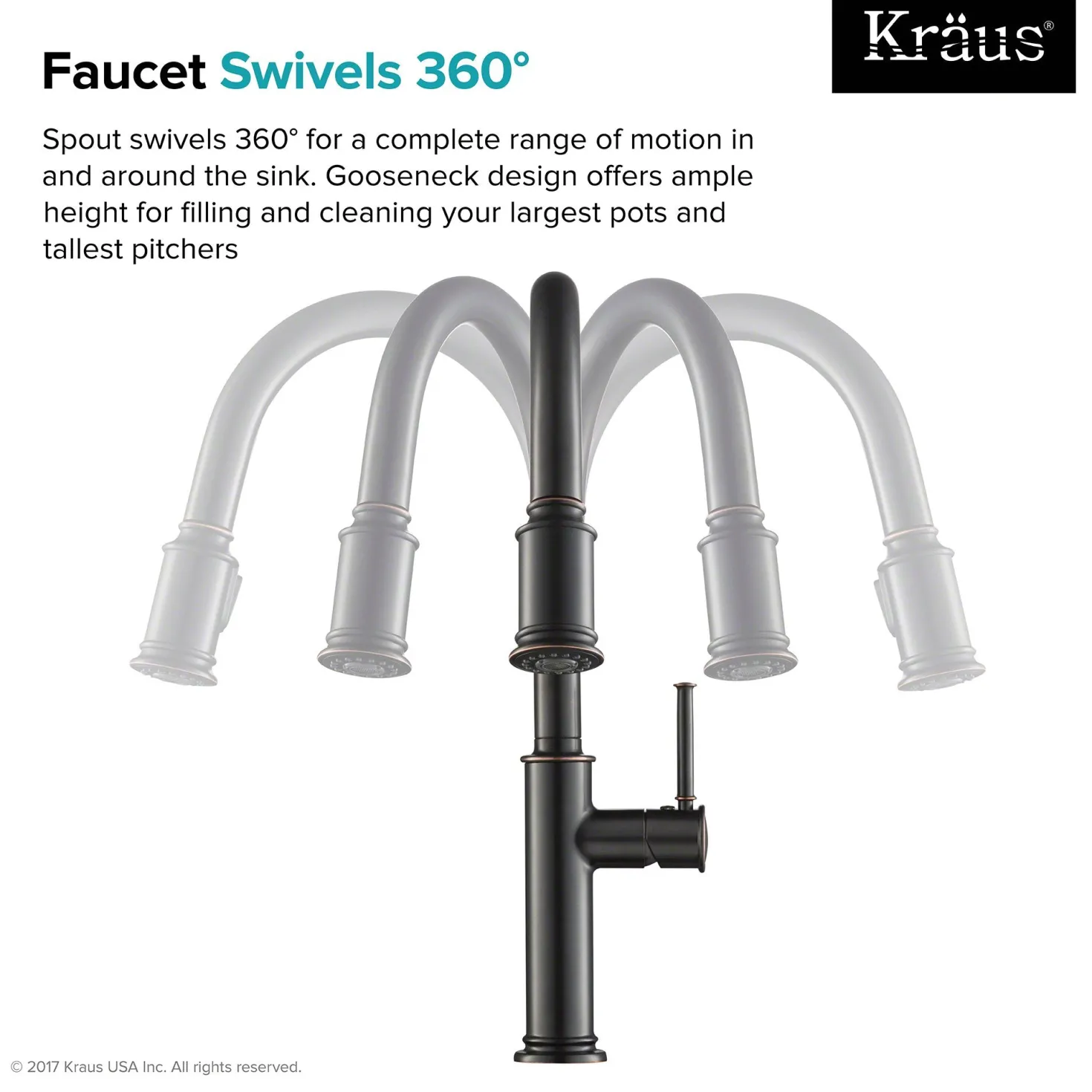 KRAUS Sellette Single Handle Pull Down Kitchen Faucet with Dual Function Sprayhead in Oil Rubbed Bronze