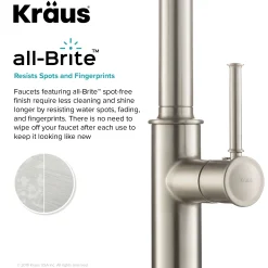 KRAUS Sellette Single Handle Pull Down Kitchen Faucet with Deck Plate and Soap Dispenser in Spot Free Stainless Steel