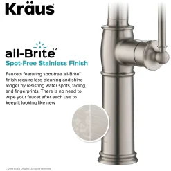 KRAUS Sellette Traditional Single Handle Pull-Down Kitchen Faucet in Spot Free Stainless Steel
