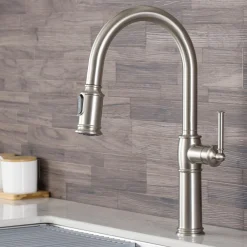 KRAUS Sellette Traditional Single Handle Pull-Down Kitchen Faucet in Spot Free Stainless Steel