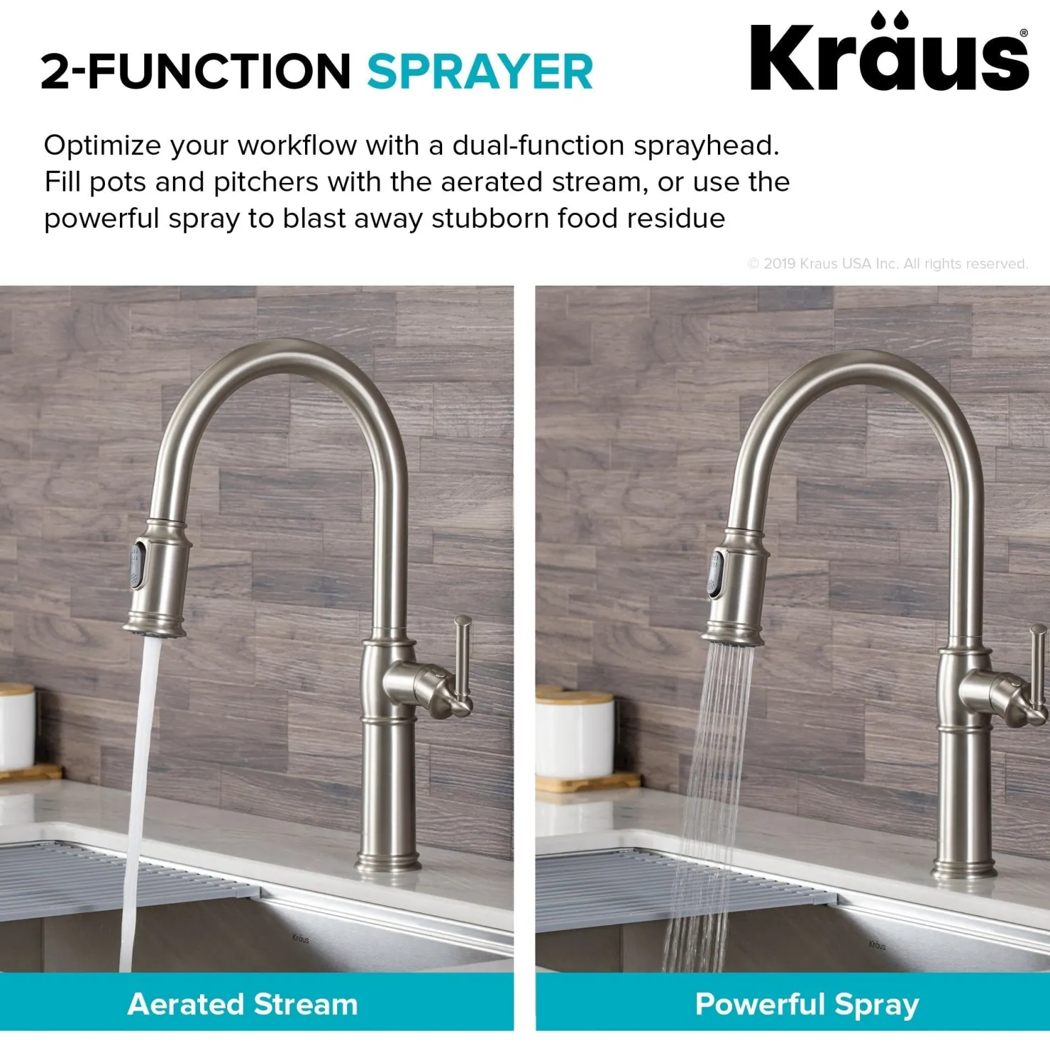 KRAUS Sellette Traditional Single Handle Pull-Down Kitchen Faucet with Soap Dispenser and Deck Plate in Spot Free Stainless Steel
