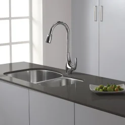 KRAUS Single-Handle High Arch Kitchen Faucet with Pull Down Dual-Function Sprayer in Chrome