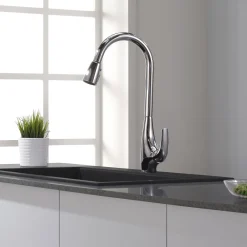 KRAUS Single-Handle High Arch Kitchen Faucet with Pull Down Dual-Function Sprayer in Chrome