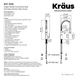 KRAUS Single Handle Kitchen Faucet with Integrated Dispenser for Water Filtration in Brushed Brass & Matte Black