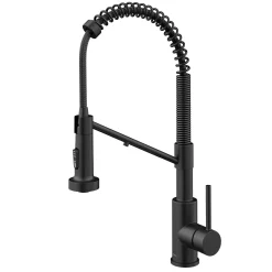 KRAUS Single Handle Kitchen Faucet with Integrated Dispenser for Water Filtration in Matte Black