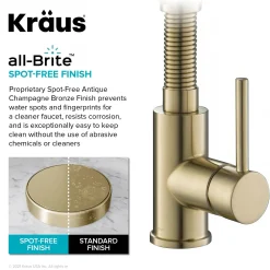 KRAUS Single Handle Kitchen Faucet with Integrated Dispenser for Water Filtration in Spot Free Antique Champagne Bronze