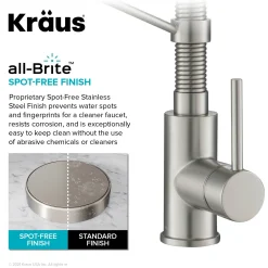 KRAUS Single Handle Kitchen Faucet with Integrated Dispenser for Water Filtration in Spot Free Stainless Steel