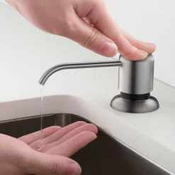 KRAUS Soap Dispenser in Spot Free Stainless Steel and Matte Black