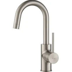 KRAUS Spot Free Oletto Single Handle Kitchen Bar Faucet in all-Brite Stainless Steel Finish