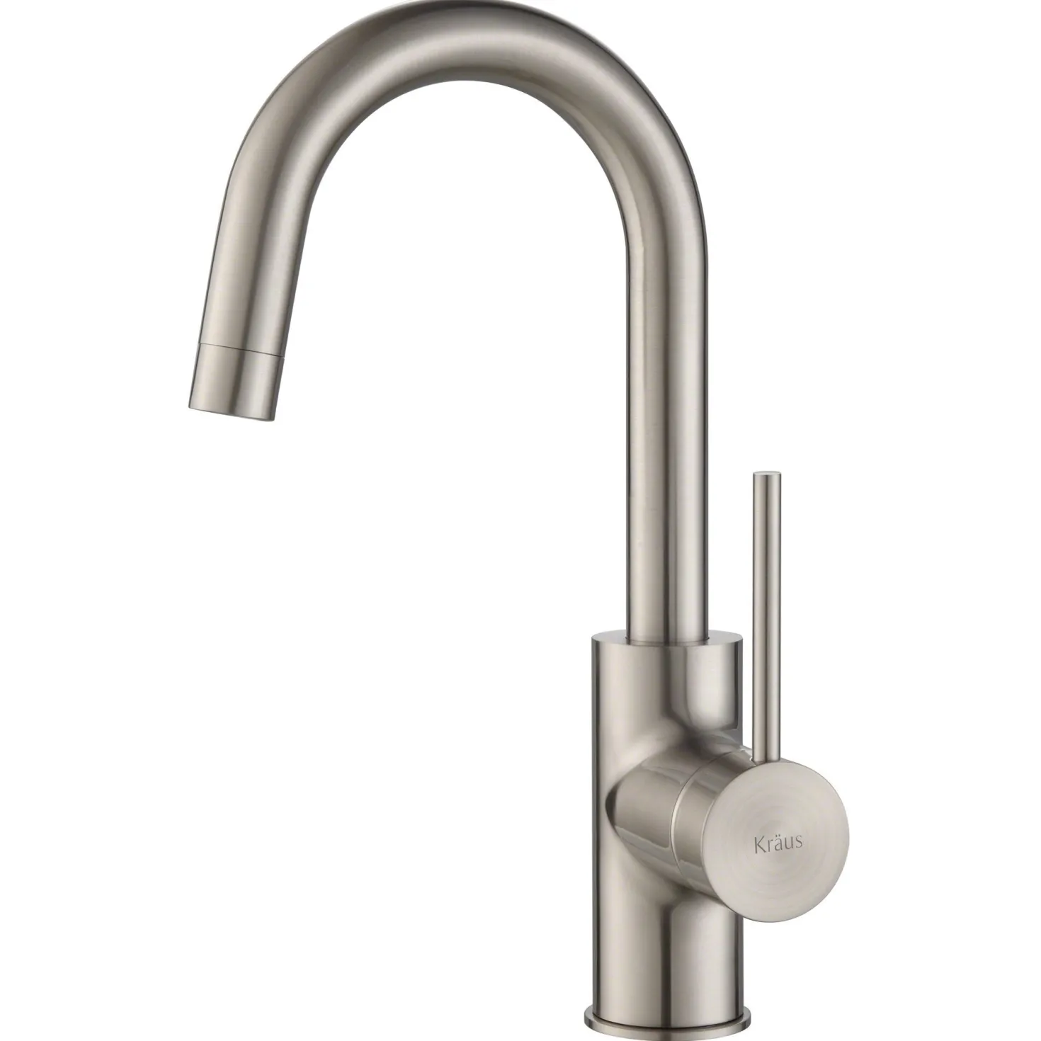 KRAUS Spot Free Oletto Single Handle Kitchen Bar Faucet in all-Brite Stainless Steel Finish