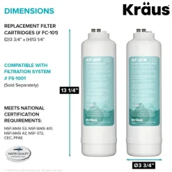 KRAUS 2-Stage Carbon Block Under-Sink Water Filtration System with Digital Display Monitor