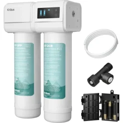 KRAUS 2-Stage Carbon Block Under-Sink Water Filtration System with Digital Display Monitor