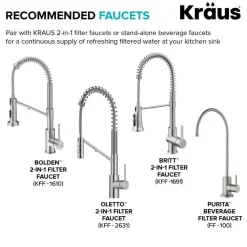 KRAUS 2-Stage Carbon Block Under-Sink Water Filtration System with Digital Display Monitor