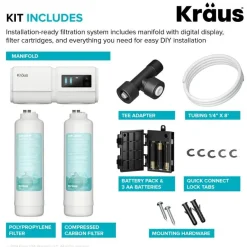 KRAUS 2-Stage Carbon Block Under-Sink Water Filtration System with Digital Display Monitor