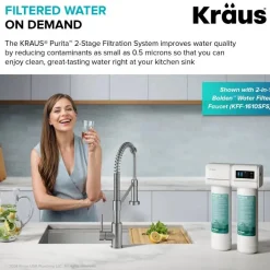 KRAUS 2-Stage Carbon Block Under-Sink Water Filtration System with Digital Display Monitor