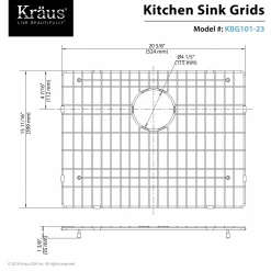 KRAUS Stainless Steel Bottom Grid with Protective Anti-Scratch Bumpers for KHU101-23 Kitchen Sink