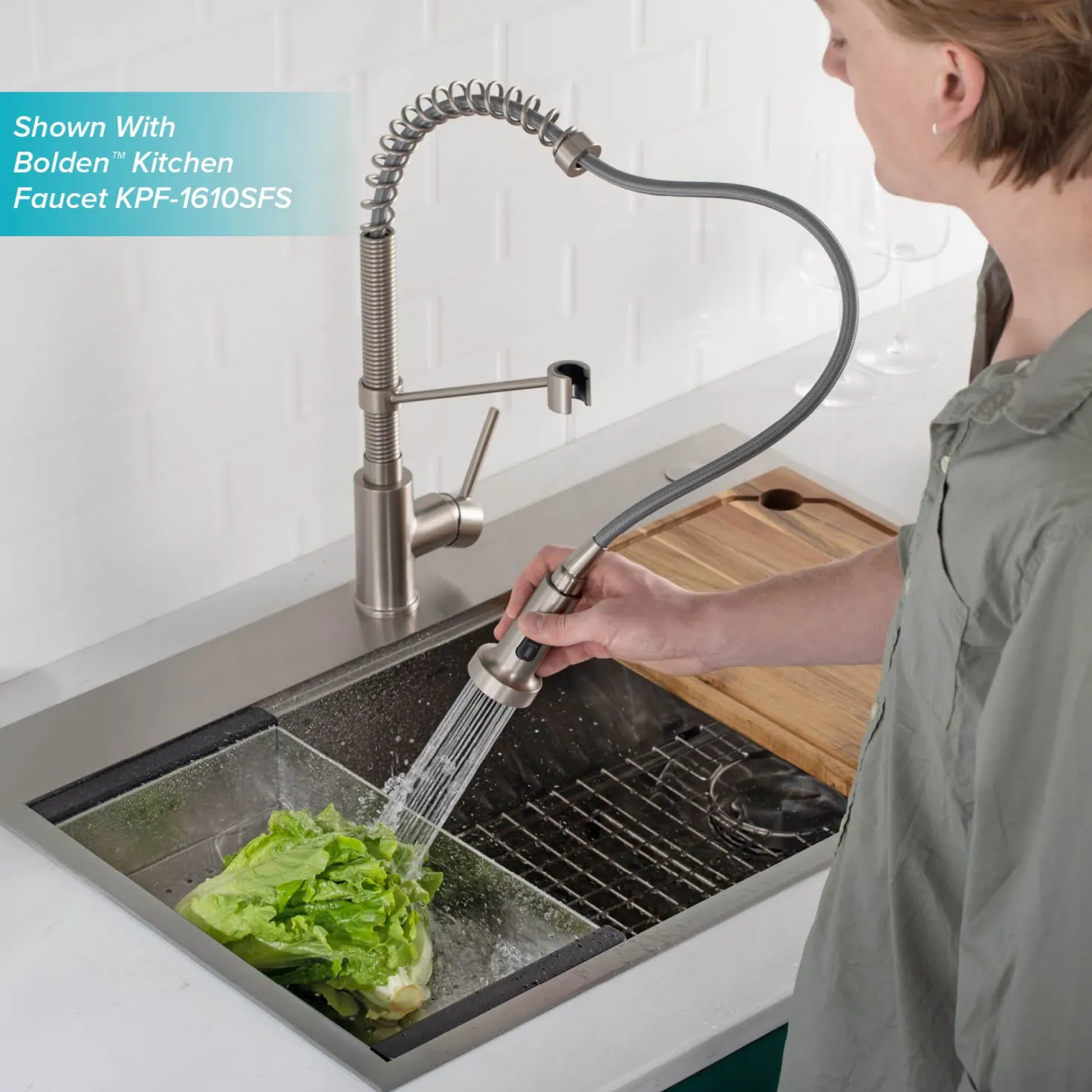 KRAUS Stainless Steel Colander for Workstation Kitchen Sink
