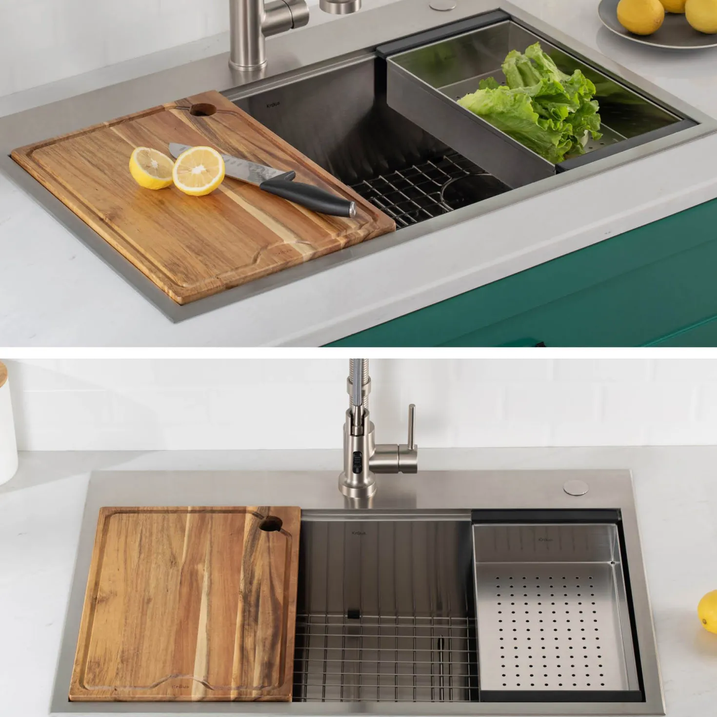 KRAUS Stainless Steel Colander for Workstation Kitchen Sink
