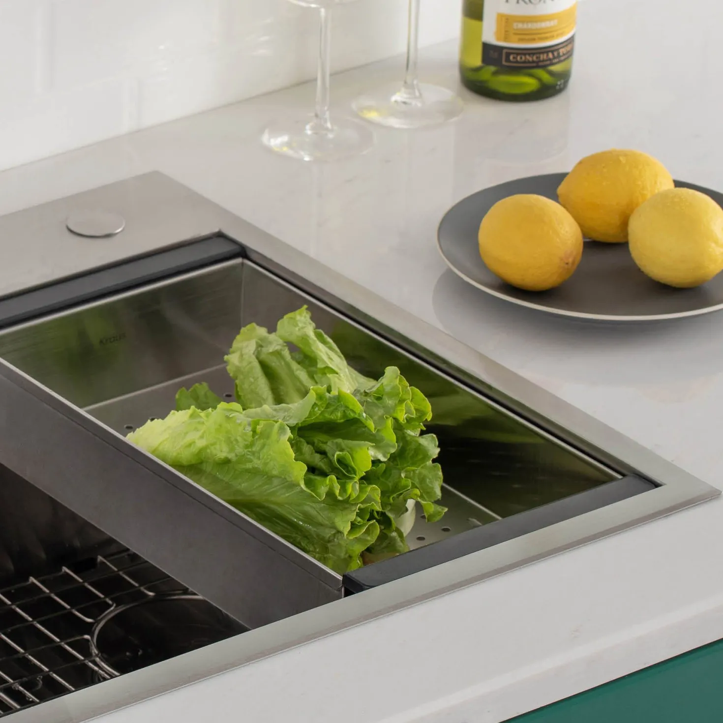 KRAUS Stainless Steel Colander for Workstation Kitchen Sink