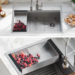 KRAUS Stainless Steel Colander for Workstation Kitchen Sink