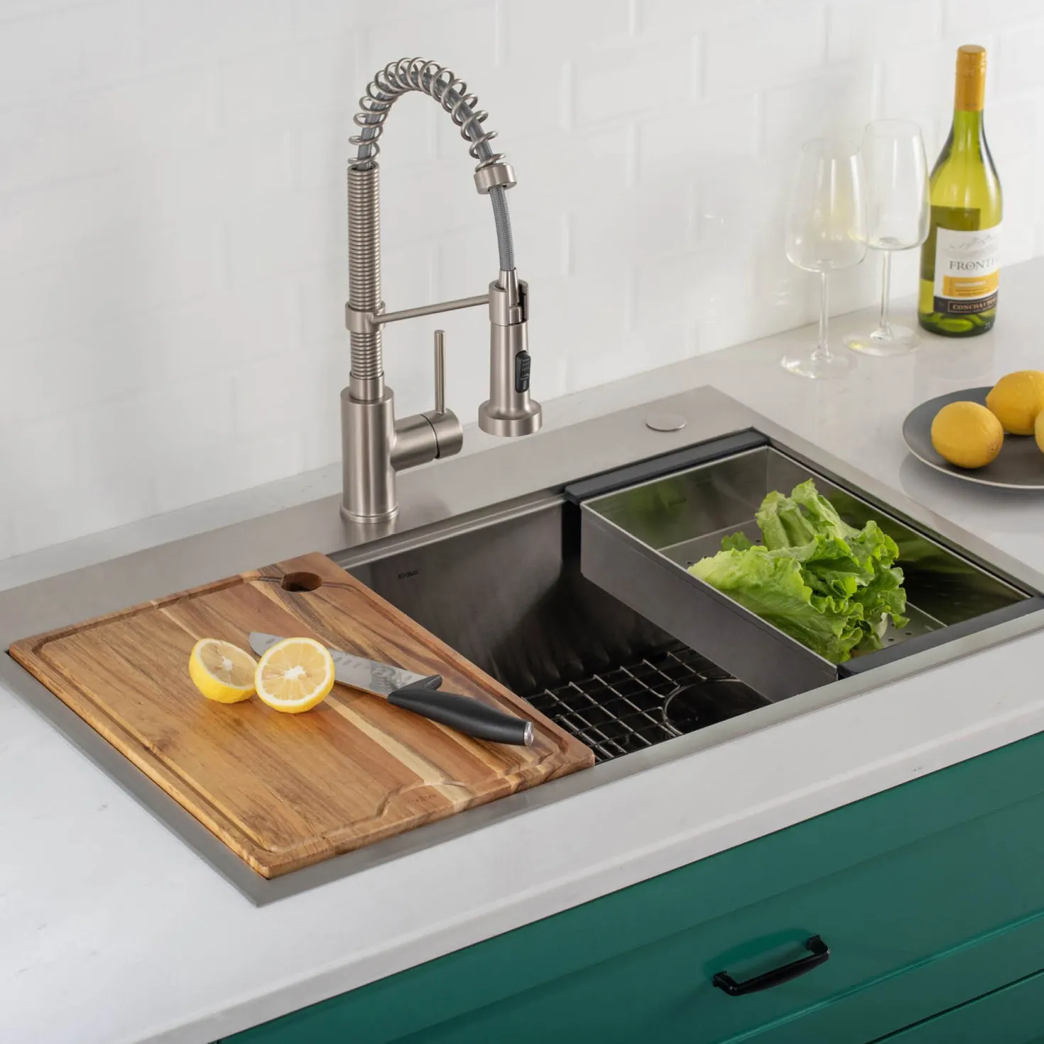 KRAUS Stainless Steel Colander for Workstation Kitchen Sink