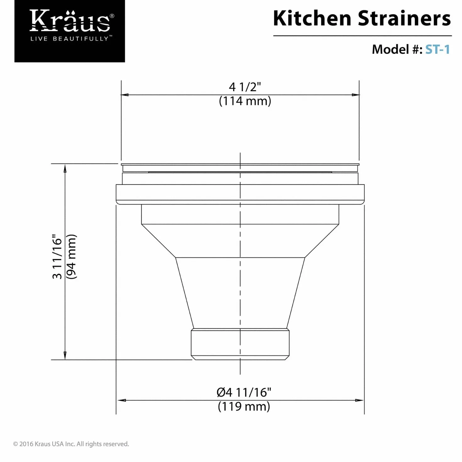 KRAUS Stainless Steel Strainer