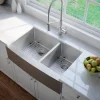 KRAUS Standart PRO 33" 16 Gauge 60/40 Double Bowl Stainless Steel Farmhouse Kitchen Sink