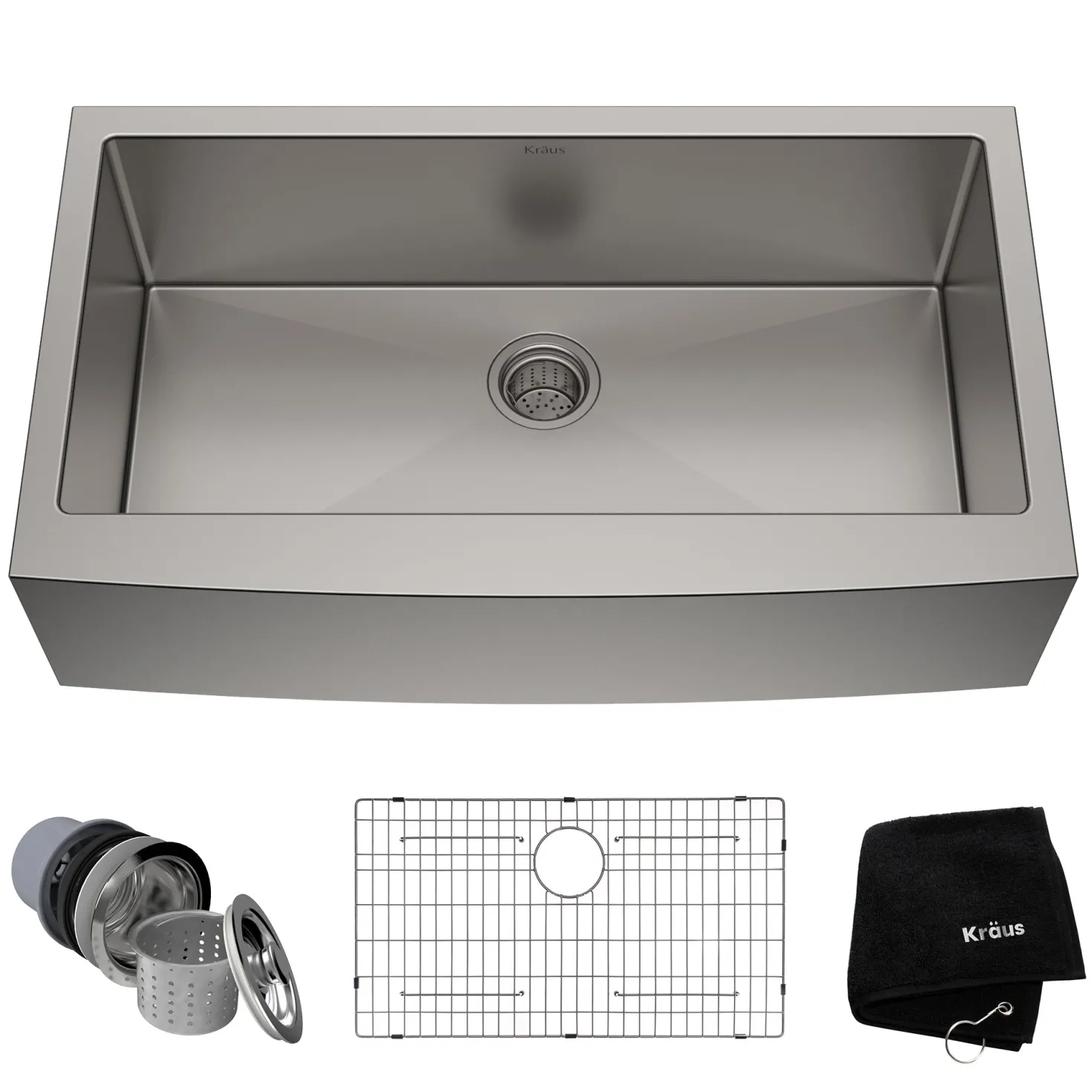 KRAUS Standart PRO 36" 16 Gauge Single Bowl Stainless Steel Farmhouse Kitchen Sink