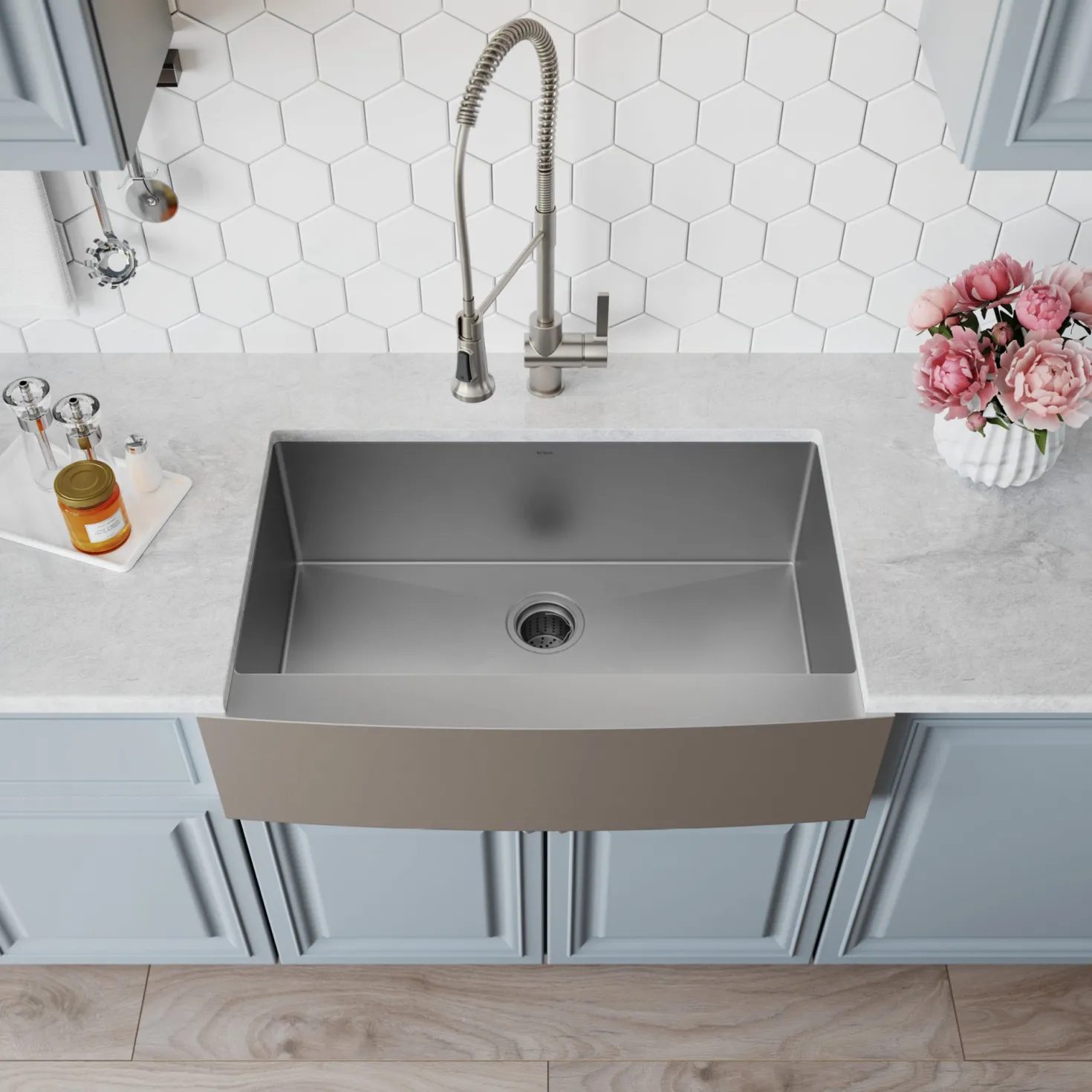KRAUS Standart PRO 30" 16 Gauge Single Bowl Stainless Steel Farmhouse Kitchen Sink