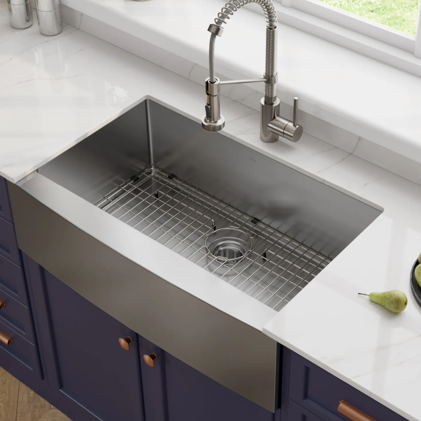 KRAUS Standart PRO 30" 16 Gauge Single Bowl Stainless Steel Farmhouse Kitchen Sink