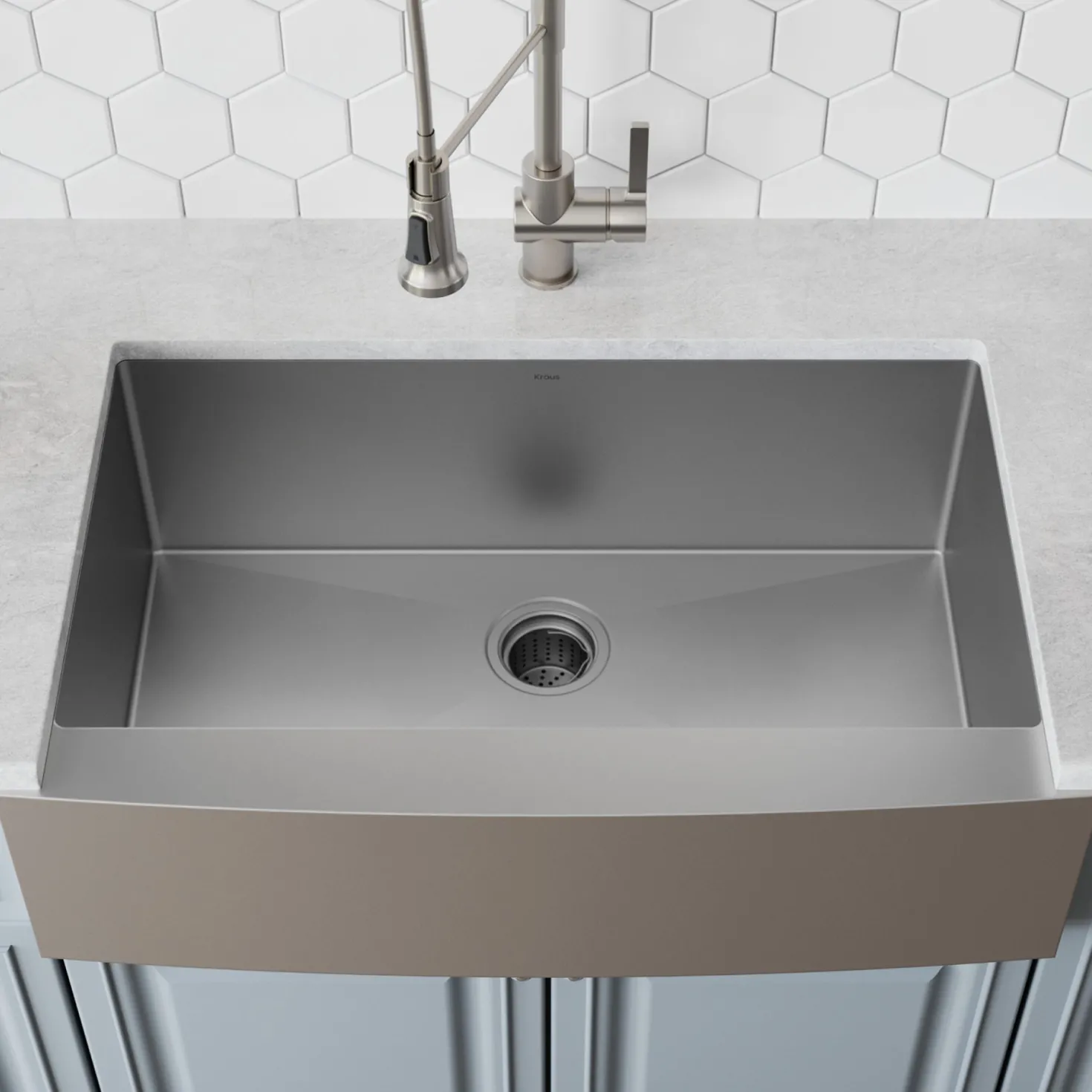 KRAUS Standart PRO 30" 16 Gauge Single Bowl Stainless Steel Farmhouse Kitchen Sink