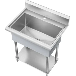 KRAUS Standart Pro 32” 18-Gauge Stainless Steel Single Bowl Commercial Style Laundry Utility Sink
