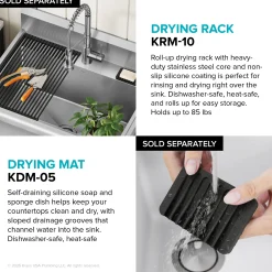 KRAUS Standart Pro 32” 18-Gauge Stainless Steel Single Bowl Commercial Style Laundry Utility Sink