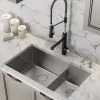 KRAUS Standart PRO 32" 16 Gauge Undermount 60/40 Low Divider Double Bowl Stainless Steel Kitchen Sink