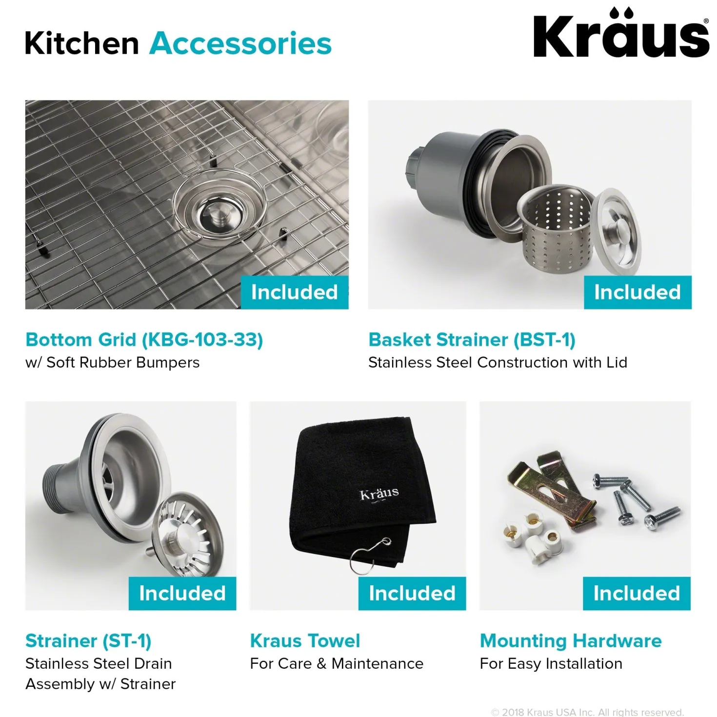 KRAUS Standart PRO 33" Undermount 60/40 Double Bowl Stainless Steel Kitchen Sink