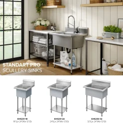 KRAUS Standart Pro 19” Wide Stainless Steel Laundry Utility Sink